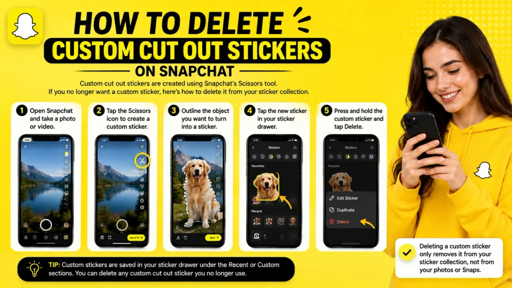How to Delete Custom Cut Out Stickers on Snapchat