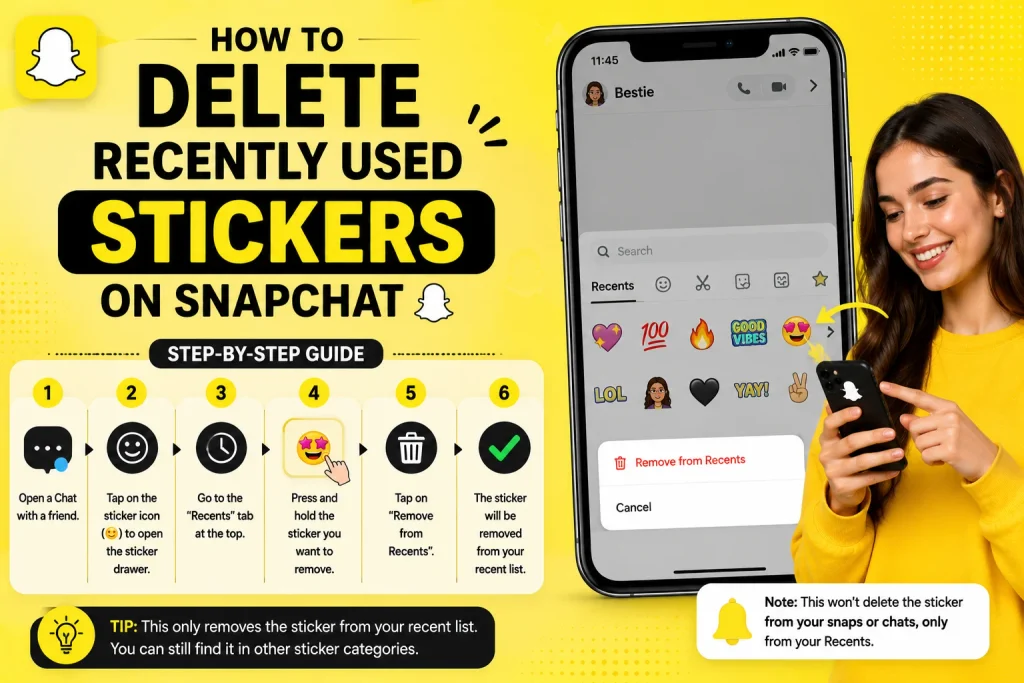 How to Delete Recently Used Stickers on Snapchat