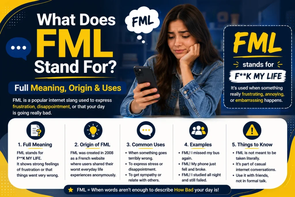 What Does FML Stand For? Full Meaning, Origin & Uses