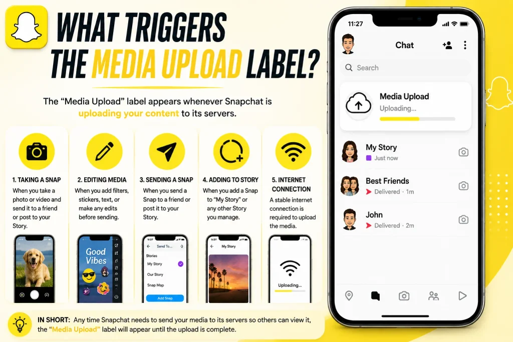 What Triggers the Media Upload Label?